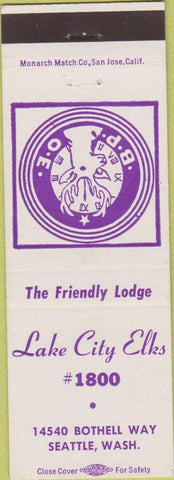 Matchbook Cover - Matchbook Cover Elks Club Seattle WA