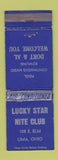 Matchbook Cover - Lucky Star Nite Club Lima OH WEAR billiards bowling
