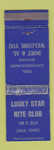 Matchbook Cover - Lucky Star Nite Club Lima OH WEAR billiards bowling