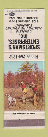 Matchbook Cover - Sportsman's Enterprises Fishing Hunting gear Elkhart IN WEAR