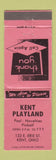 Matchbook Cover - Kent Playland billiardes pinball Kent OH WEAR
