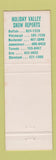 Matchbook Cover - Holiday Valley Ellicottville NY