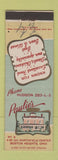 Matchbook Cover - Paulie's Restaurant Boston Heights OH WRITING