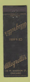 Matchbook Cover - Allegretti's Chicago IL WEAR