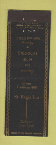 Matchbook Cover - St Regis Inn Deferiet NY WEAR