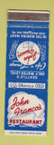 Matchbook Cover - John Franco's Restaurant Seattle WA