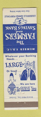 Matchbook Cover - Farmers Savings Bank Loudonville Perrysville OH Piggy Bank