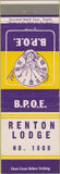 Matchbook Cover - Matchbook Cover Elks Club Renton WA