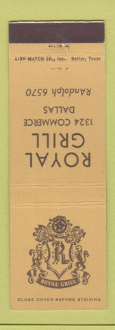 Matchbook Cover - Royal Grill Dallas TX