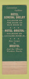 Matchbook Cover - Hotel General Shelby Bristol VA