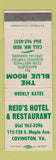 Matchbook Cover - Reid's Hotel Restaurant Covington VA