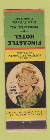 Matchbook Cover - Fincastle Hotel VA