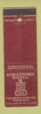 Matchbook Cover - Stratford Hotel Fredericksburg VA