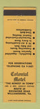Matchbook Cover - Colonial Motel Williamsburg VA