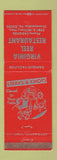 Matchbook Cover - Virgina Reel Restaurant Chesapeake VA