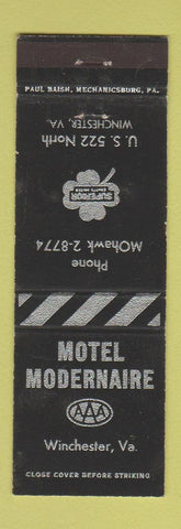 Matchbook Cover - Motel Modernaire Winchester VA