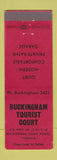 Matchbook Cover - Buckingham Tourist Court Buckingham Court House VA