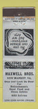 Matchbook Cover - Maxwell Bros New Market VA WEAR