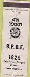 Matchbook Cover - Matchbook Cover Elks Club Enterprise OR