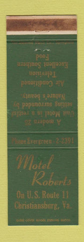 Matchbook Cover - Motel Roberts Christansburg VA WEAR