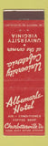 Matchbook Cover - University Cafeteria University VA Charlottesville Albemarle