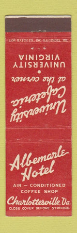 Matchbook Cover - University Cafeteria University VA Charlottesville Albemarle