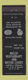 Matchbook Cover - Belco Restaurant Motor Court Emporia VA