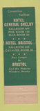 Matchbook Cover - General Shelby Hotel Bristol VA