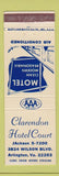 Matchbook Cover - Clarendon Hotel Court Arlington VA