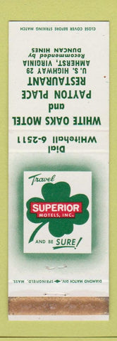 Matchbook Cover - White Oaks Motel Amherst VA WEAR