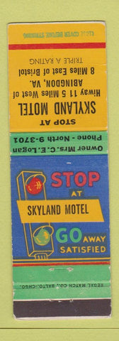 Matchbook Cover - Skyland Motel Abingdon VA