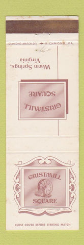 Matchbook Cover - Gristmill Square Warm Springs VA WEAR