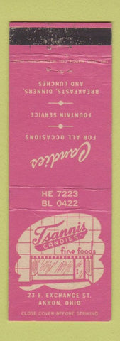 Matchbook Cover - Tsanni's Candy Akron OH WEAR