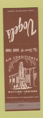 Matchbook Cover - Vogel's Restaurant Whiting IN WEAR