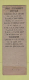 Matchbook Cover - Laube Restaurants Buffalo Rochester NY