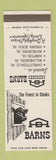 Matchbook Cover - Aberdeen Barns Charlottesville Williamsburg Hampton VA