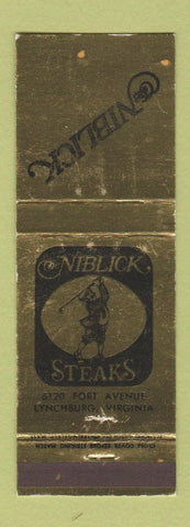 Matchbook Cover - Niblick Steaks Lynchburg VA