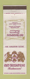 Matchbook Cover - Old Budapest Hungarian Restaurant Fairfax VA