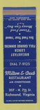 Matchbook Cover - Milton & Deeb Restaurant Richmond VA