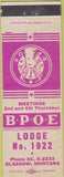 Matchbook Cover - Matchbook Cover Elks Club Glasgow MT