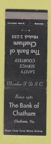 Matchbook Cover - Bank of Chatham VA
