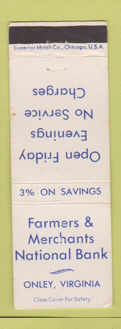 Matchbook Cover - Farmers and Merchants Natonal Bank Olney VA WORN