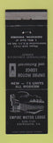 Matchbook Cover - Empire Motor Lodge Abingdon VA WEAR