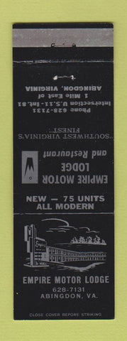 Matchbook Cover - Empire Motor Lodge Abingdon VA WEAR
