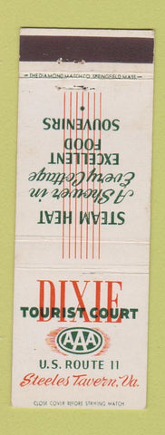 Matchbook Cover - Dixie Tourist Court Steeles Tavern VA