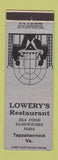Matchbook Cover - Lowery's Restaurant Tappahannock VA