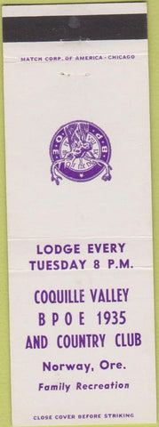 Matchbook Cover - Matchbook Cover Elks Club Norway OR