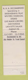 Matchbook Cover - Lafayette Restaurant Williamsburg VA WEAR