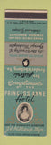 Matchbook Cover - Princess Anne Hotel Fredericksburg VA