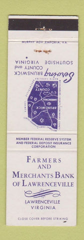 Matchbook Cover - Farmers and Merchants Bank Lawrenceville VA